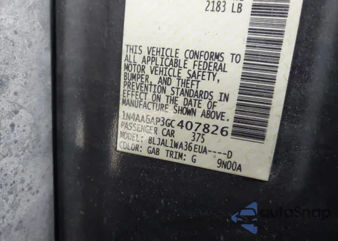 2016 Nissan Maxima 3.5 Sr z USA, uszkodzony, nr VIN 1N4AA6AP3GC407826